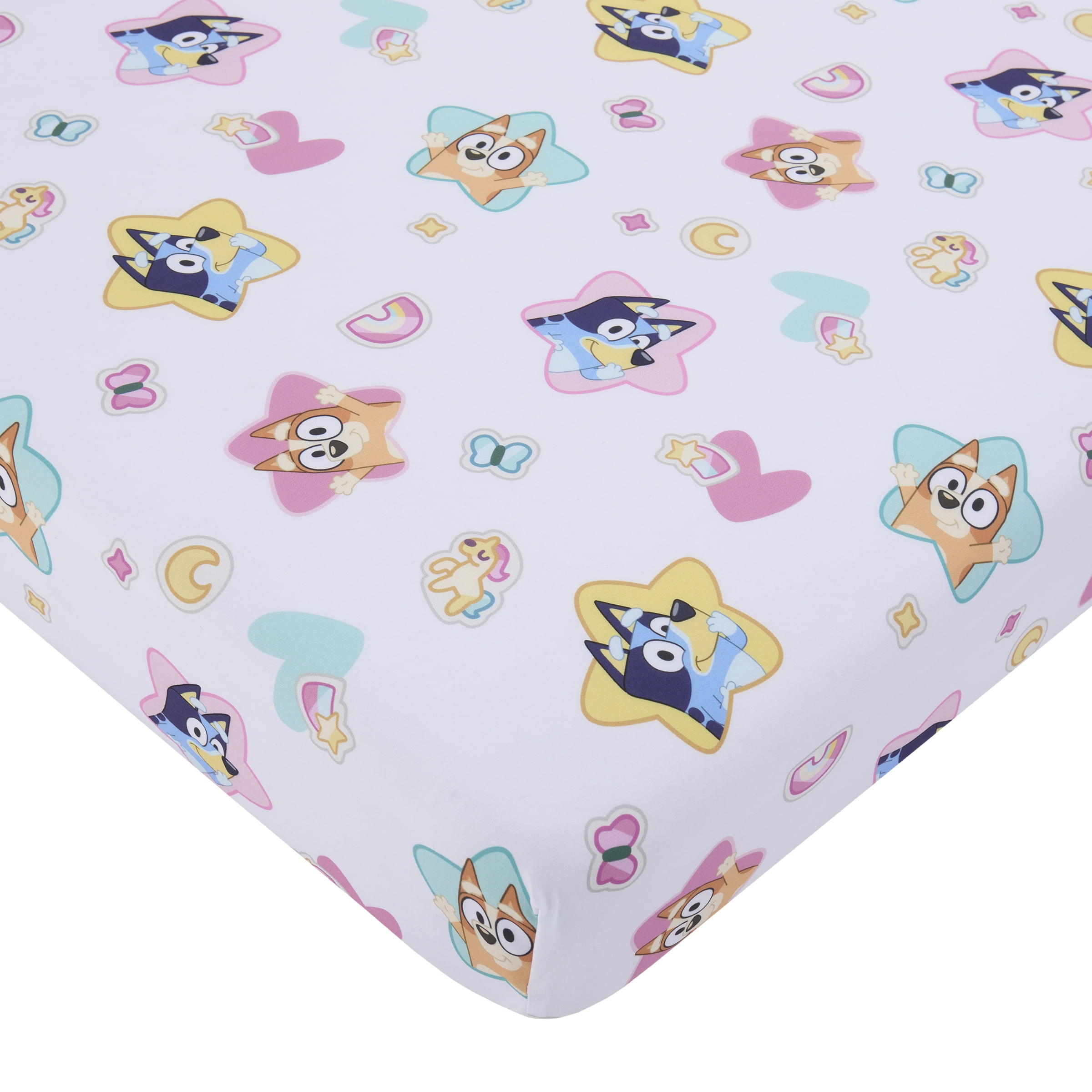 Bluey Best Day Ever 4 Piece Toddler Bed Set, Toddler Girl, Pink