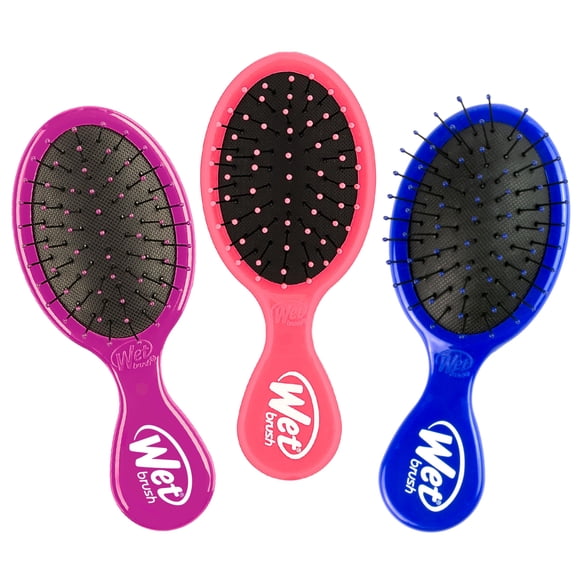 Wet Brush Multi-Pack Squirt Detangler Hair Brushes, Pink/Purple/Blue (Pack of 3)