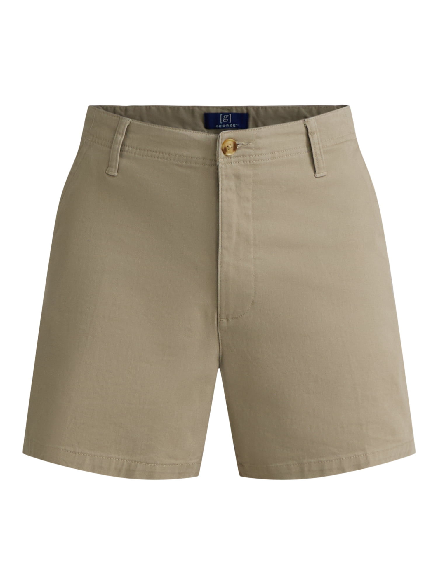 George Men's & Big Men's Relaxed Fit Stretch Twill Flat Front Shorts, 9" Inseam, Sizes 28-54