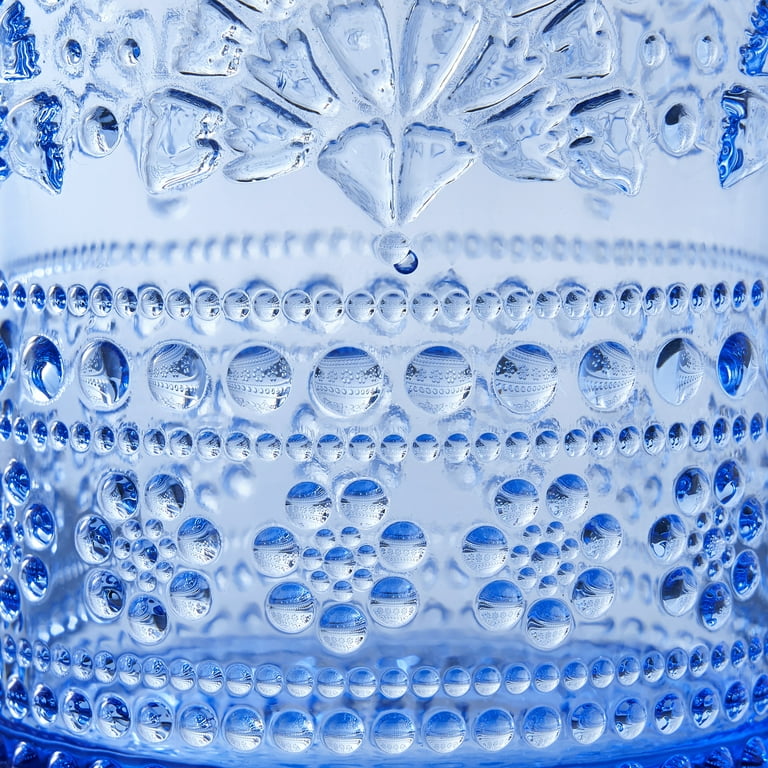 The Pioneer Woman Channing 11 oz Blue Glass Tumblers, Set of 4 photo 4