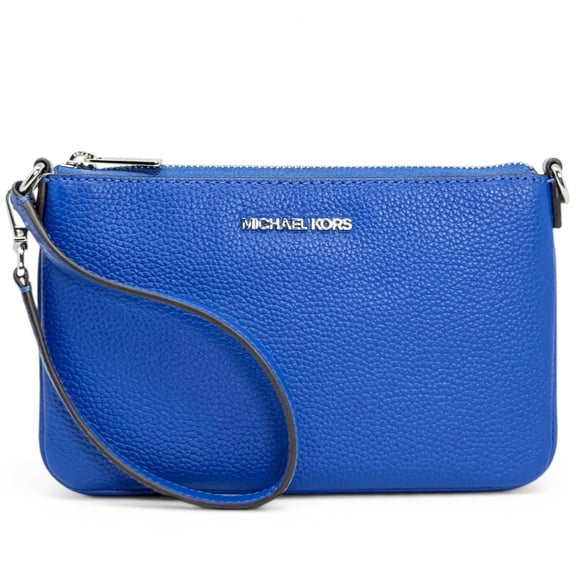 Michael Kors Women's Jet Set Small Pebbled Leather Convertible Wristlet Pouch (Galaxy Blue)