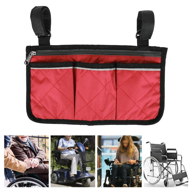 Bolsa de Almacenamiento para Andador, Bolsa lateral Multifuncional Para Silla de Ruedas, Bolsa Colgante, Organizador de Reposabrazos para Andadores, Scooters