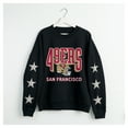 thumbnail image 4 of Women's Gameday Couture  Black San Francisco 49ers Pure Victory Rhinestud Star-Sleeve Pullover Sweatshirt, 4 of 4