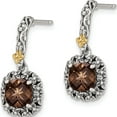 thumbnail image 2 of 14K/Silver Two-Tone Sterling Silver With 14K Polished Smoky Quartz Earrings Made In Thailand qtc1672, 2 of 5