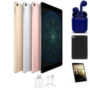 Restored Apple iPad Pro 10.5-inch Wi-Fi Only 64GB Bundle: Case, Pre-Installed Tempered Glass, Rapid Charger, Bluetooth/Wireless Airbuds By Certified 2 Day Express (Refurbished)