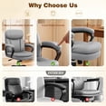 thumbnail image 5 of HeroSet Leather Office Chair, Ergonomic Desk Chair with Lumbar Support, Soft Headrest & Thick Seat Cushion, Computer Chair for Home Office Work, Gray, 5 of 10
