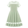thumbnail image 1 of Robes Tendance pour Filles pour Usage Quotidien Décontracté Robe Classique à Col Rond en Maille pour Âges 6 13 Tenue Parfaite Printemps et Été avec Options de Coiffure Polyvalentes, 1 of 2