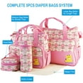 thumbnail image 3 of iMounTEK Baby Diaper Tote Stylish Nappy Messenger Insulated Bag 5 Piece Set Large Medium Handbag, Food/Bottle Bag, Pink, 3 of 9