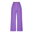 thumbnail image 3 of LEBONYARD Women's Plus Size Sweatpants,Women Plus Size Cotton Linen Wide Leg Trouser,Women's Summer High Waisted Wide Leg Pants Stripe Matching Yoga Gym Long Pants Purple XL, 3 of 5
