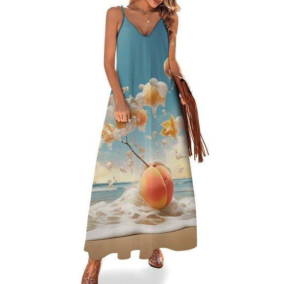 Juicy Peach Sleeveless Dress for Women Clothing Female Women's Summer Skirt