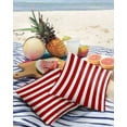 thumbnail image 3 of Pack of 2 Outdoor Pillow Covers, Red and White Striped Geometric Waterproof Square Throw Pillowcase Cushion Decorative Pillow Covers for Couch Patio Tent, 26x26 in, 3 of 6