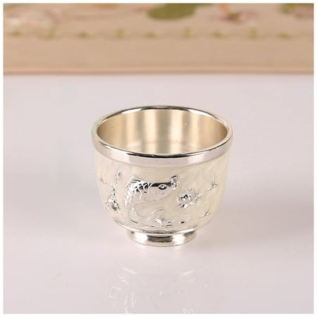 

Vintage Teacup Engraving Pattern Zinc Alloy Shiny Surface Wine Cup for Gift Medieval Vintage Wine Chalice Glassware & Drinkware Wine Glasses Wine Liqueur Silver White [Koi Cup]