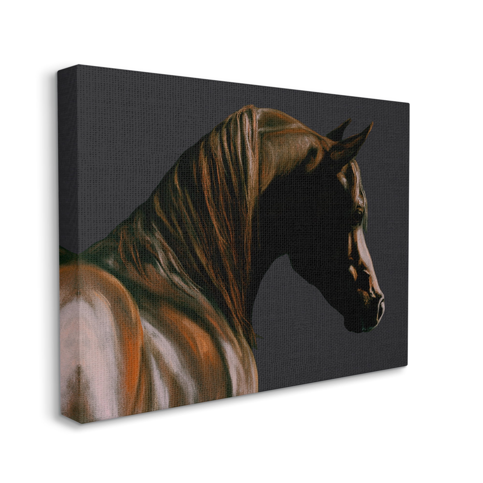 Stupell Industries Brown Horse Portrait Animals & Insects Painting Gallery Wrapped Canvas Print Wall Art, 30 x 24
