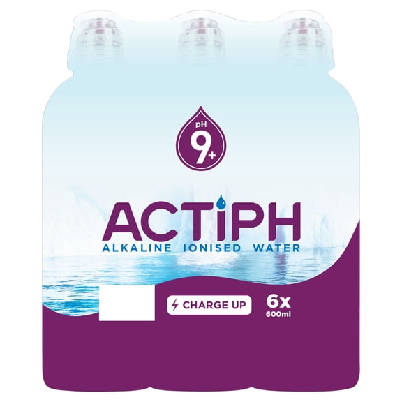Actiph Alkaline Ionised Water 6X600ml, Imported from Britain