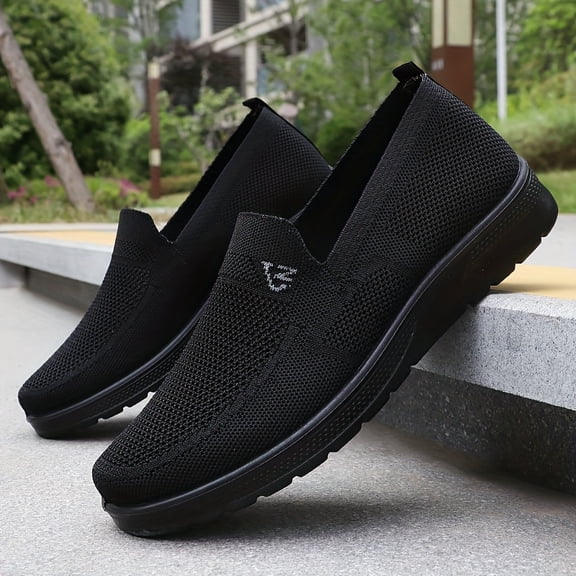 Men's Stylish Solid Knit Casual Shoes - The Perfect Choice for Outdoor Adventures and Leisure Enthusiasts - Lightweight, Breathable, Non-Slip