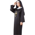 thumbnail image 6 of Jiibva Womens Nun Costume Set Long Robe Headpiece Cross Necklace Black One Size, 6 of 7