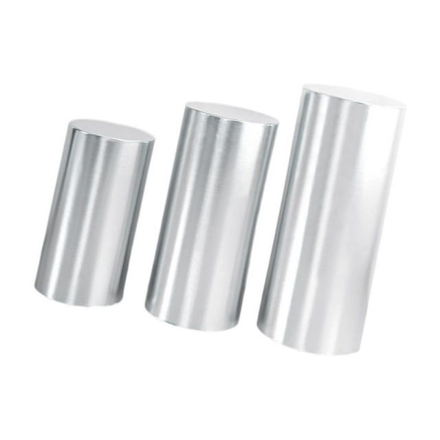 3x Cubiertas de Pedestal Cilíndrico Cubiertas de Soporte de Pedestal Cilíndrico Mantel Cilindro Decorativo Cubiertas de Pedestal de Postre para Aniver plata