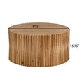 thumbnail image 4 of Retro Fashion Style Cylindrical Coffee Table with Vertical Texture Relief Design,Suitable for Living Room,Office,and Dining Room, Length 31.5", 4 of 4