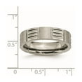 thumbnail image 2 of Titanium Polished and satin Notched 6mm Satin and Polished Band Ring Size 10.5 Ring for Women and Men, 2 of 2