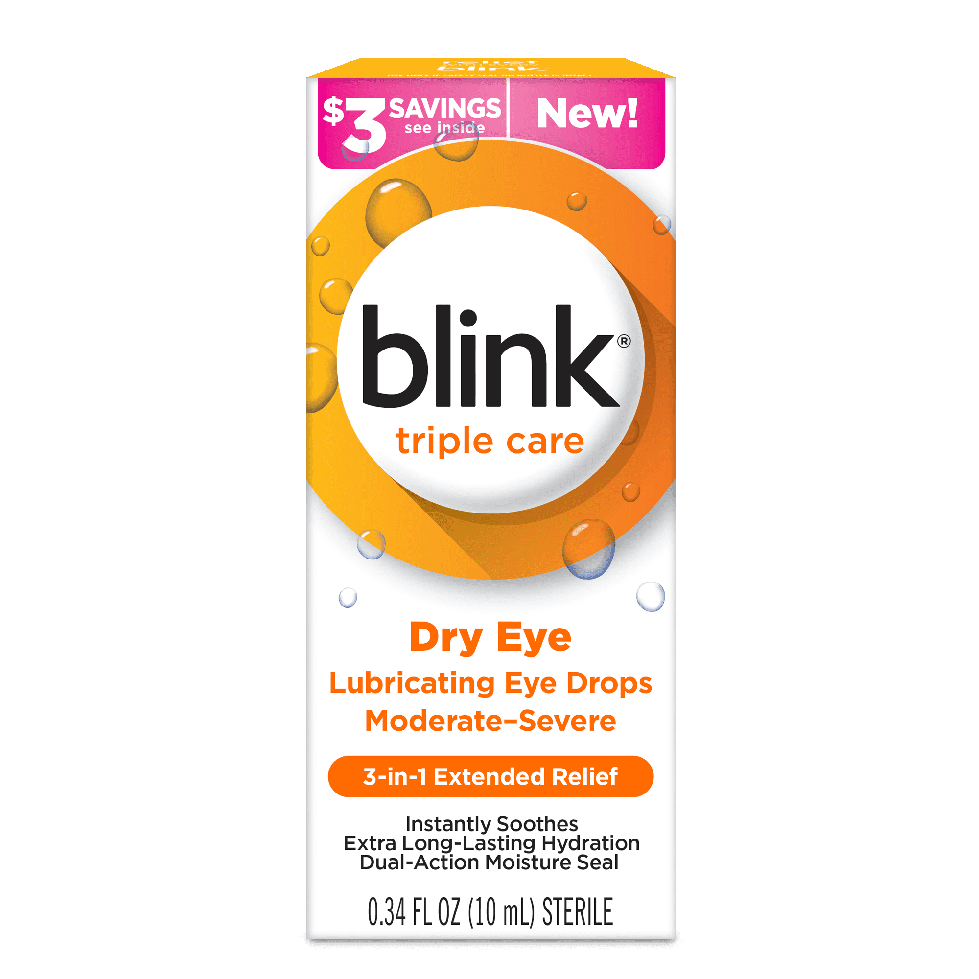 Blink® Triple Care Lubricating Eye Drops, 0.34 oz