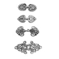 thumbnail image 2 of 4 pares de pinzas para cárdigan Vintage flor hueca sujetadores para Plata Sunnimix Capa de Cape Cierre de cierre, 2 of 8