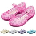 thumbnail image 7 of Leozcaa Princess Costumes Jelly Flats Shoes Cosplay Birthday Party Dress Up Sandals for Little Girls, 7 of 7