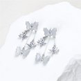 thumbnail image 5 of Long CZ Butterfly Tassel Drop Dangle Earrings for Women Gold-Toned Crystal Rhinestone Animal Insect Dangling Studs Earring Fashion Wedding Halloween Jewelry, 5 of 12