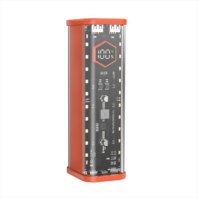Estuche para Banco de Energía DIY 8x21700 PD 22.5W, Caja de Almacenamiento de Batería de Carga Rápida, Soporte para Celdas, Estuche para Banco de Energía DIY, Color Naranja