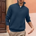 thumbnail image 4 of Jalioing Men's Shirt Dressy Casual Half Zip Collared Long Sleeve Golf Shirt Ribbed Stretchy Business Tops, 4 of 5