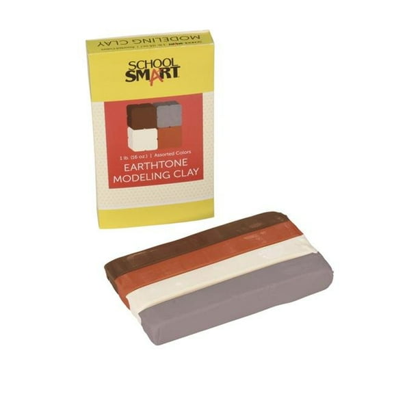 School Smart 2003084 1 lbs Modeling Clay, Assorted Earthtone Color