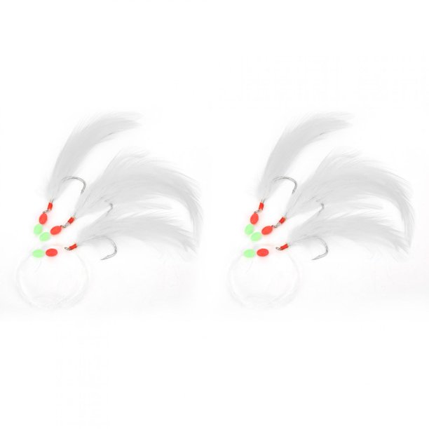 Pluma se?uelo Gancho 2 Piezas Fuego Pollo-Pluma Pescado se?uelo Cebo Pesca en el mar Cebo Aparejos Plantilla Falda de Arrastre Accesorios21*8*2cm-3 # Gancho de Pulpo Pelo Blanco)) Khall Tendencias