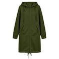 thumbnail image 4 of NTACZA Women's Sweatshirts Long Sweatshirt Hoodies Drawstring Zip Up Coat Comfort Long Sleeve with Pockets Outerwear Green XXL, 4 of 8