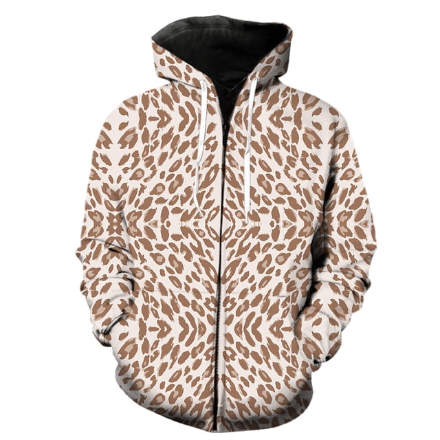 Sudadera con capucha y cremallera para hombre, con estampado abstracto de animales, estilo Harajuku, de gran tamaño, para adolescentes, estilo hip hop, manga larga, unisex, con estampado 3D, para prim