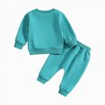 thumbnail image 5 of NOLDARES Toddler Baby Boy Fall Winter Clothing Sets Funny Print Sweatshirt Elastic Waist Pockets Pants Set 2 Piece Outfits Clothes(Green,3-6 M), 5 of 7