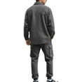thumbnail image 4 of Dovford Men's Flap Pocket Single Breasted Woolen Blend Turn Down Collar Shirt Jacket Long Sleeve Winter Coat and Cargo Pants, 4 of 7