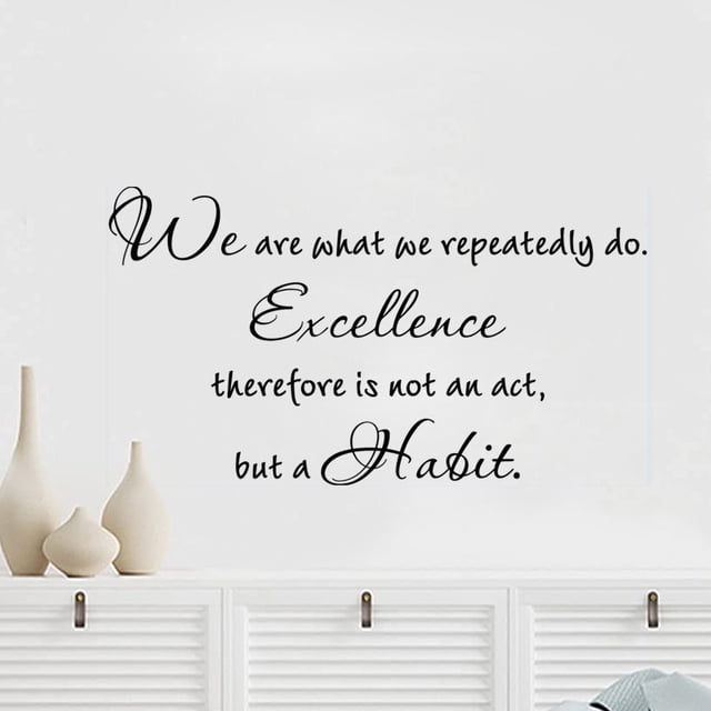 Adhesivos de pared con la frase inspiradora «Somos lo que hacemos repetidamente»