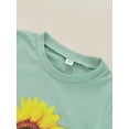 thumbnail image 5 of Seyurigaoka Little Girl’s T-shirt and Trousers Set Fashion Sunflower Print Short Sleeve Tops and Flared Pants, 5 of 9