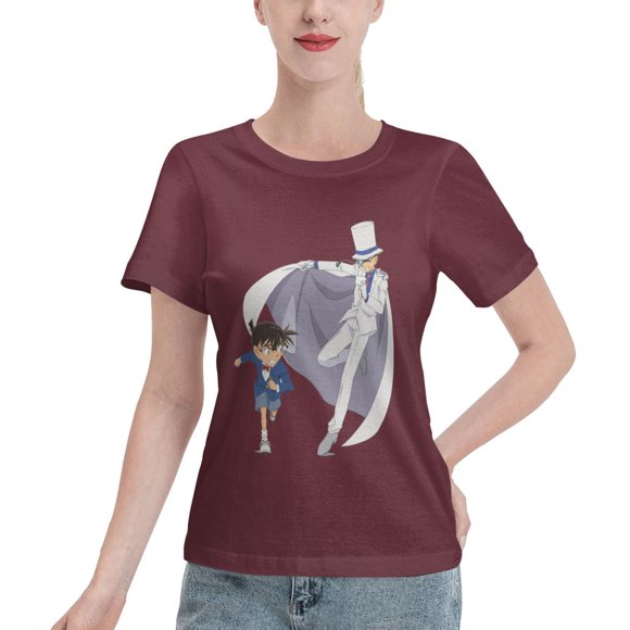 Women's Basic Short Sleeve T-Shirt Conan and Kaito Kidd