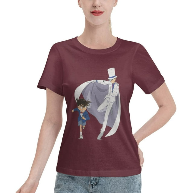 Women's Basic Short Sleeve T-Shirt Conan and Kaito Kidd