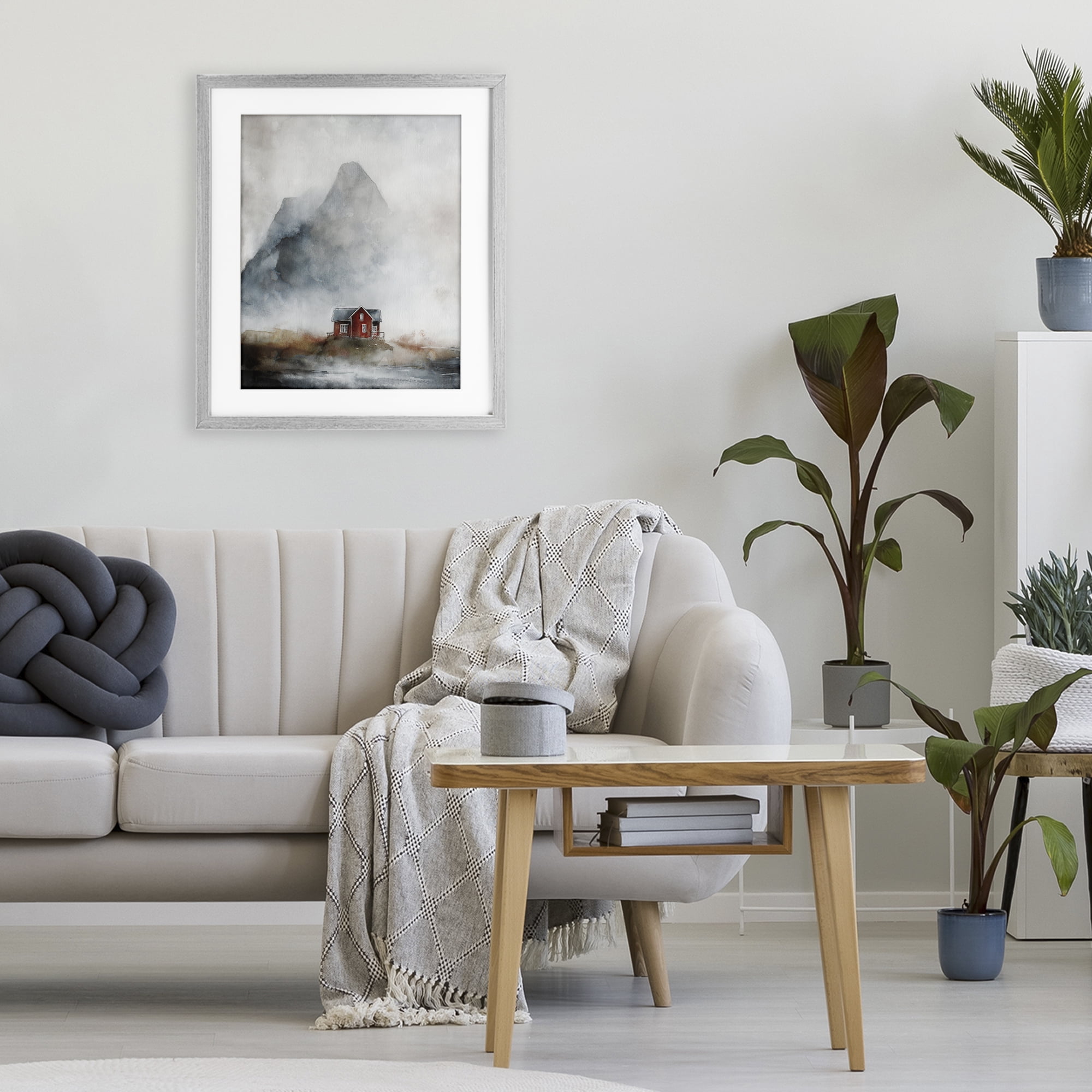 Stupell Industries Foggy Hugged Hut Gray Framed Print Under Glass, design by Svetlana Aleynikova
