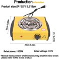 thumbnail image 2 of ANQIA Countertop Burner - Compact and Portable Electric Hot Plate Stove, Temperature Controls, 1000/2000 Watts Coiled/Cast Single/Double Burner (Yellow, Coiled Single), 2 of 7
