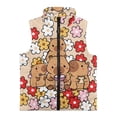thumbnail image 4 of Uorisanigo Daisy Capybara Girls Boys Zippered Vest Lightweight Fleece Vest Jacket Outwear Fall Winter Trendy Clothing Puffy Sleeveless Zip Front Jacket for Toddler & Kids, 4 of 7