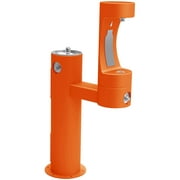 Elkay Outdoor ezH2O Bottle Filling Station Bi-Level Pedestal, Non-Filtered Non-Refrigerated Freeze Resistant Orange
