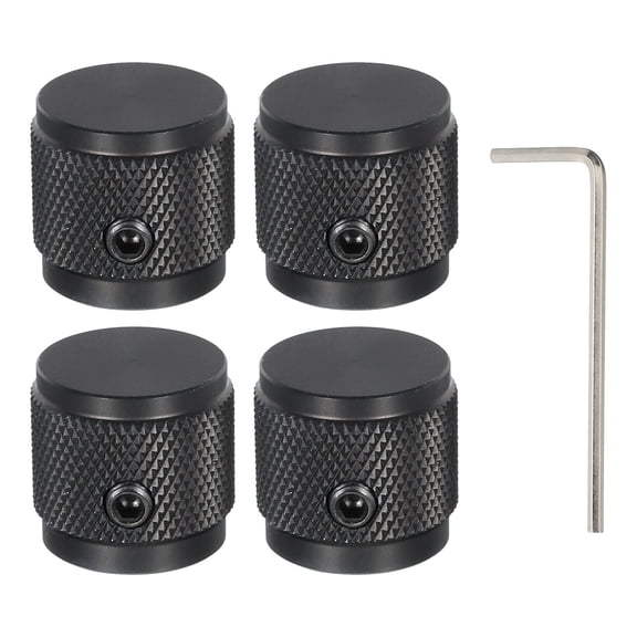 Uxcell Aluminium Potentiometer Knobs 6mm Control Knobs for Guitar,Power Amplifiers 17mm/0.67" Diam Black 4pcs