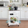 thumbnail image 2 of Linon Natalie Stainless Steel Top Rolling Kitchen Storage Cart in White Wood, 2 of 14