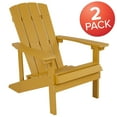 thumbnail image 3 of Emma + Oliver Set of 2 Outdoor Yellow All-Weather Poly Resin Wood Adirondack Chairs, 3 of 10