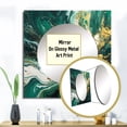 thumbnail image 3 of Designart "Serene Cascade in Green and Gold I" Abstract Green Large Square Mirror - Square Bedroom Mirror Printed Wall Decor - Transitional Square Printed Wall Mirror Art, 3 of 5