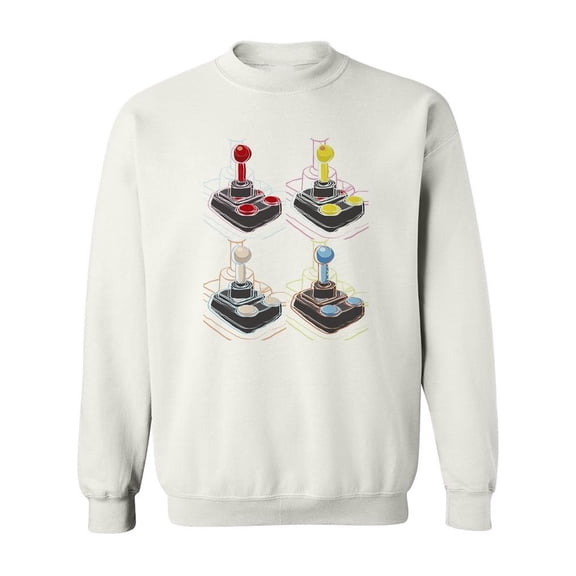 Pop Art Joysticks Sweatshirt Men -Image by Shutterstock, Male Large