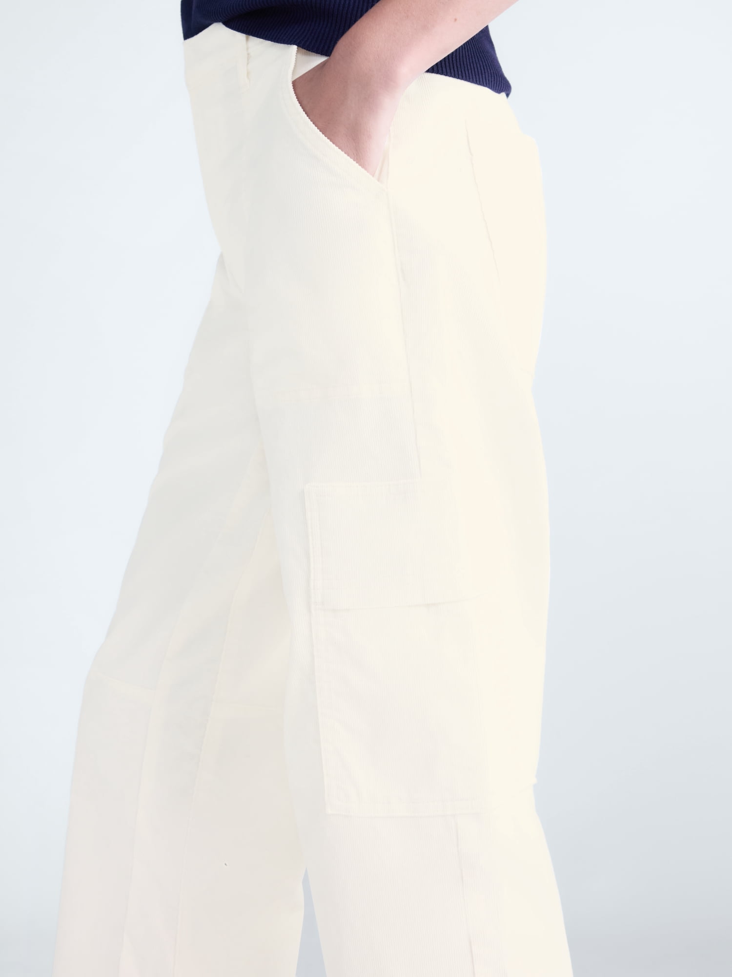 Free Assembly Women's and Women's Plus High Rise Cropped Corduroy Cargo Barrel Pants, Reg and Short Inseam, Sizes XS-4X