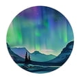 thumbnail image 4 of Acheng Aurora Borealis Mountains Landscape Round Tablecloth with Elastic Edge 100% Polyester Fiber Great for Home Kitchen/Parties/Holiday Dinner 54-58, 4 of 8
